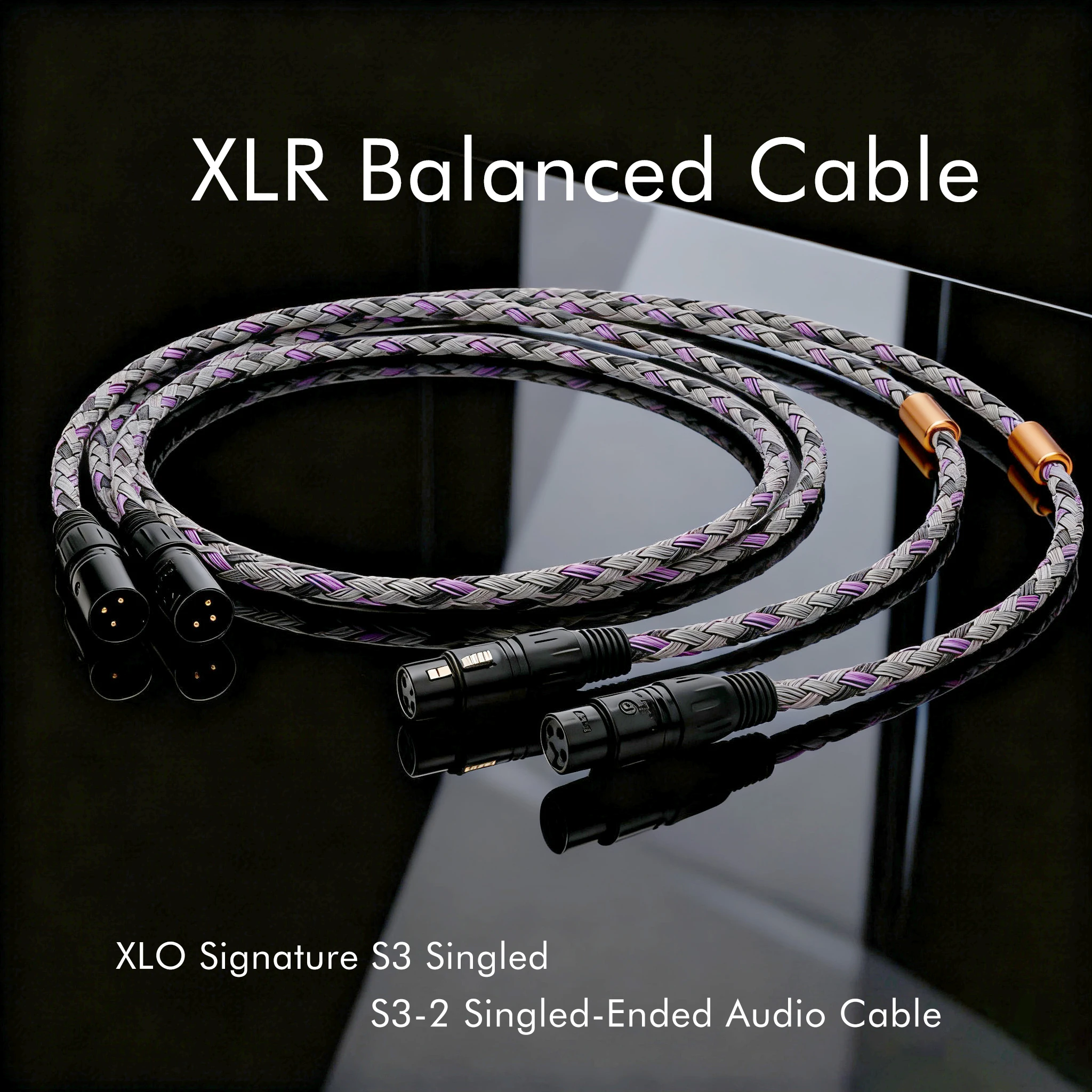 HiFi Audio Balanced Cable Signature S3 Singled-ended XLR  Male to Female Plug for   Speaker