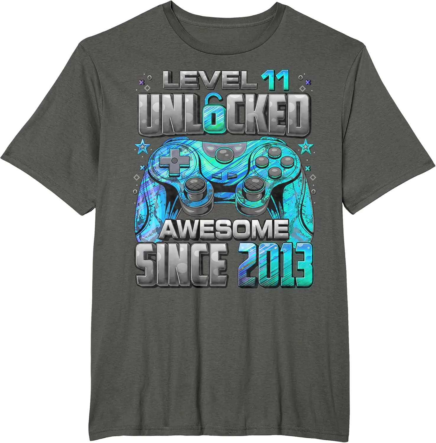 Level 11 Unlocked Awesome Since 2013 11th Birthday Gaming T-Shirt