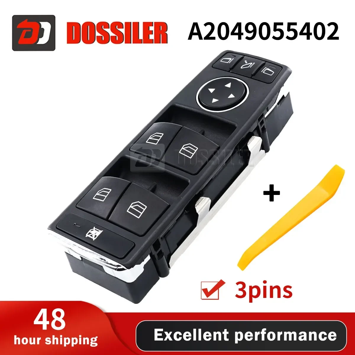 

A2049055402 Dossiler Electric Power Master Window Switch For Mercedes Benz W204 W212 C207 A207 C E Class X204 A2128208310 3 Pins