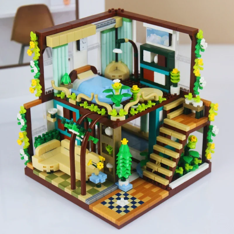 1340 Stuks Huis Kamer Model Bouwstenen Speelgoed voor Meisjes Jongens DIY Montage Micro Blokken Educatief Speelgoed Desktop Decoratie Geschenken