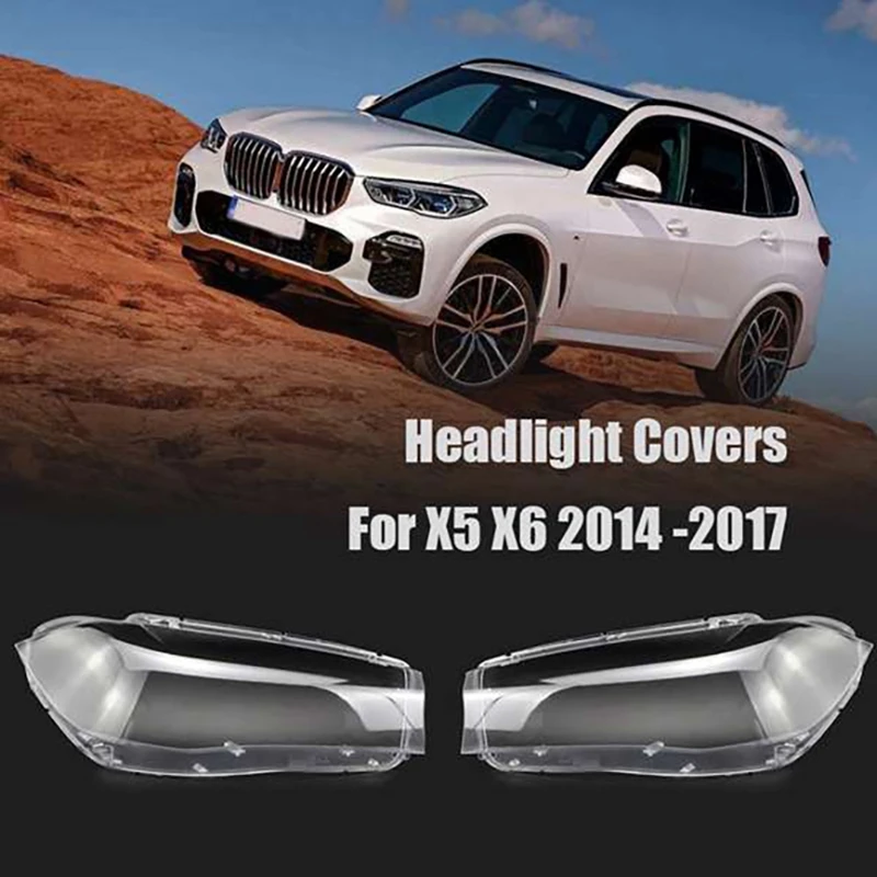 

Car Front Head Light Lamp Cover, For-BMW X5 F15 X6 F16 2014-2018 Waterproof Headlight Shell Cover