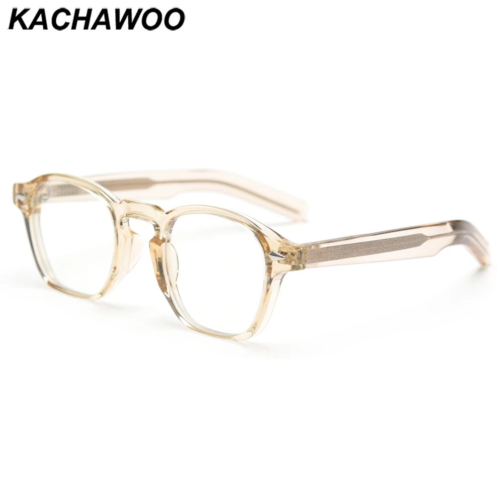 Kachawoo thick frame retro glasses for men tr90 acetate square glasses frame women trendy student accessories brown green grey