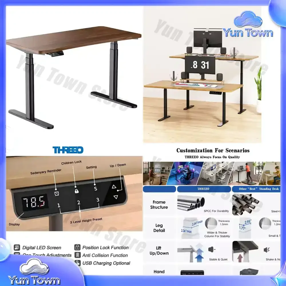 Dual Motor Height Adjustable Desk ,Office Table For Home Furniture & Work Furniture