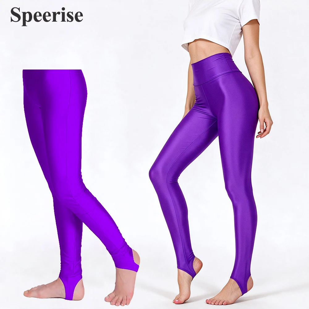 Women Spandex Yoga Leggings Stirrup Adult Ballet Dancing Pants Gymnastics Trousers Black Pantyhose Naked-Feel Fitness Quick Dry