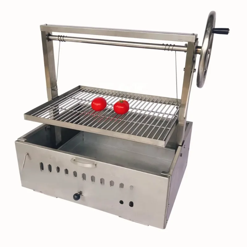 Stainless Steel Countertop Argentine Grill, Removable Round Cooking Grate