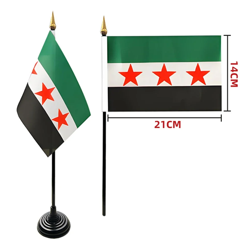 The Syrian Arab Republic Scarf Banner for Event Decoration Syrian Three Star Flag Desktop Ornament Flag Hand Cranked Flag