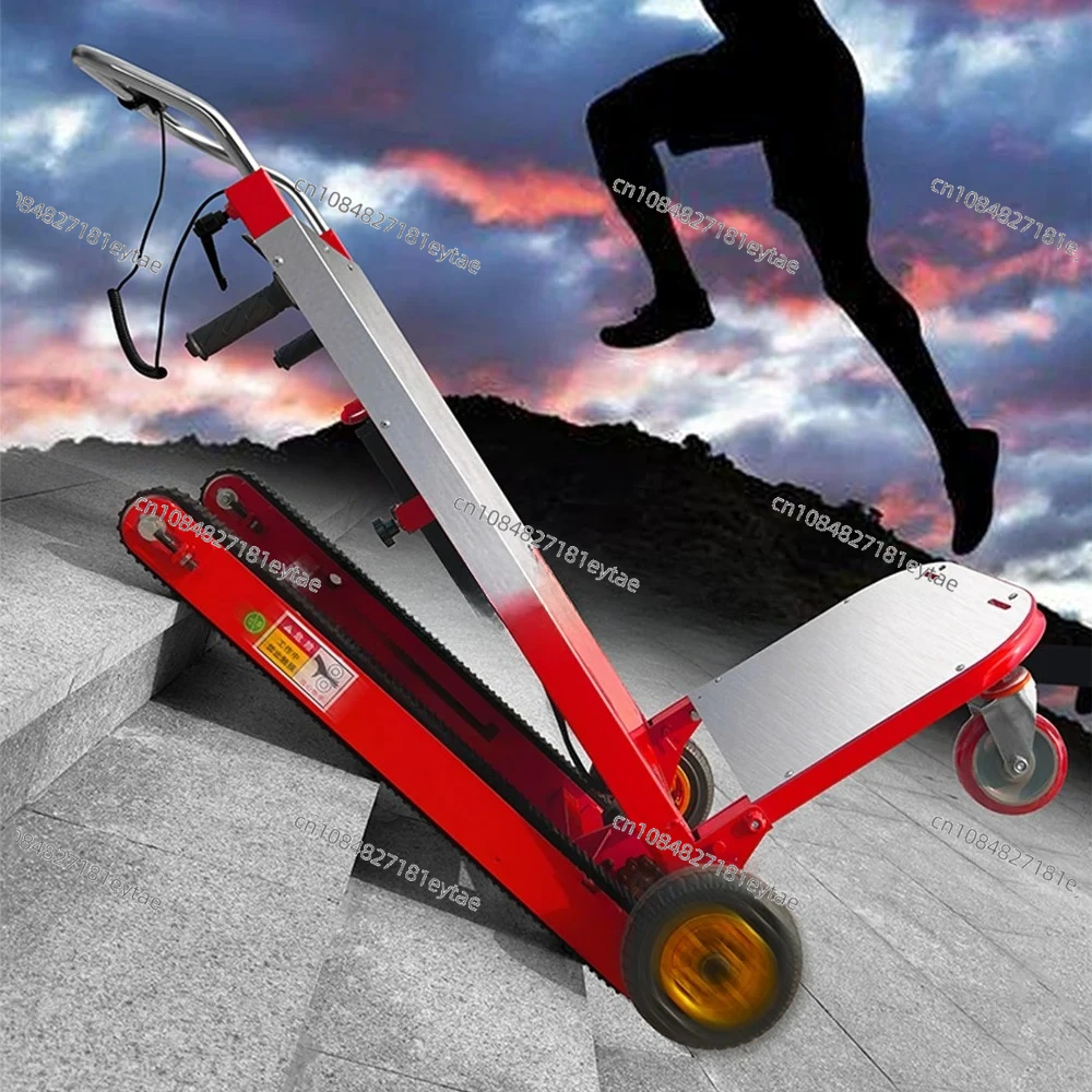 400kg Electric Stair Climbing Car, Crawler-Type Folding Cargo Trolley for Up & Down Stairs, Big Wheel Climbing Cart