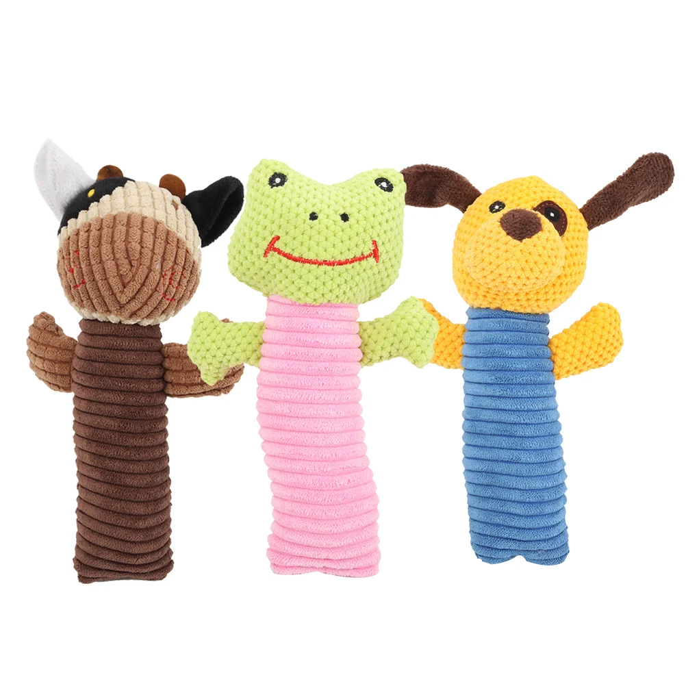 3 PCS Pet Squeaky Toys Small Dog Vegetables Fluffy Stuffed Animals Plush for Dogs