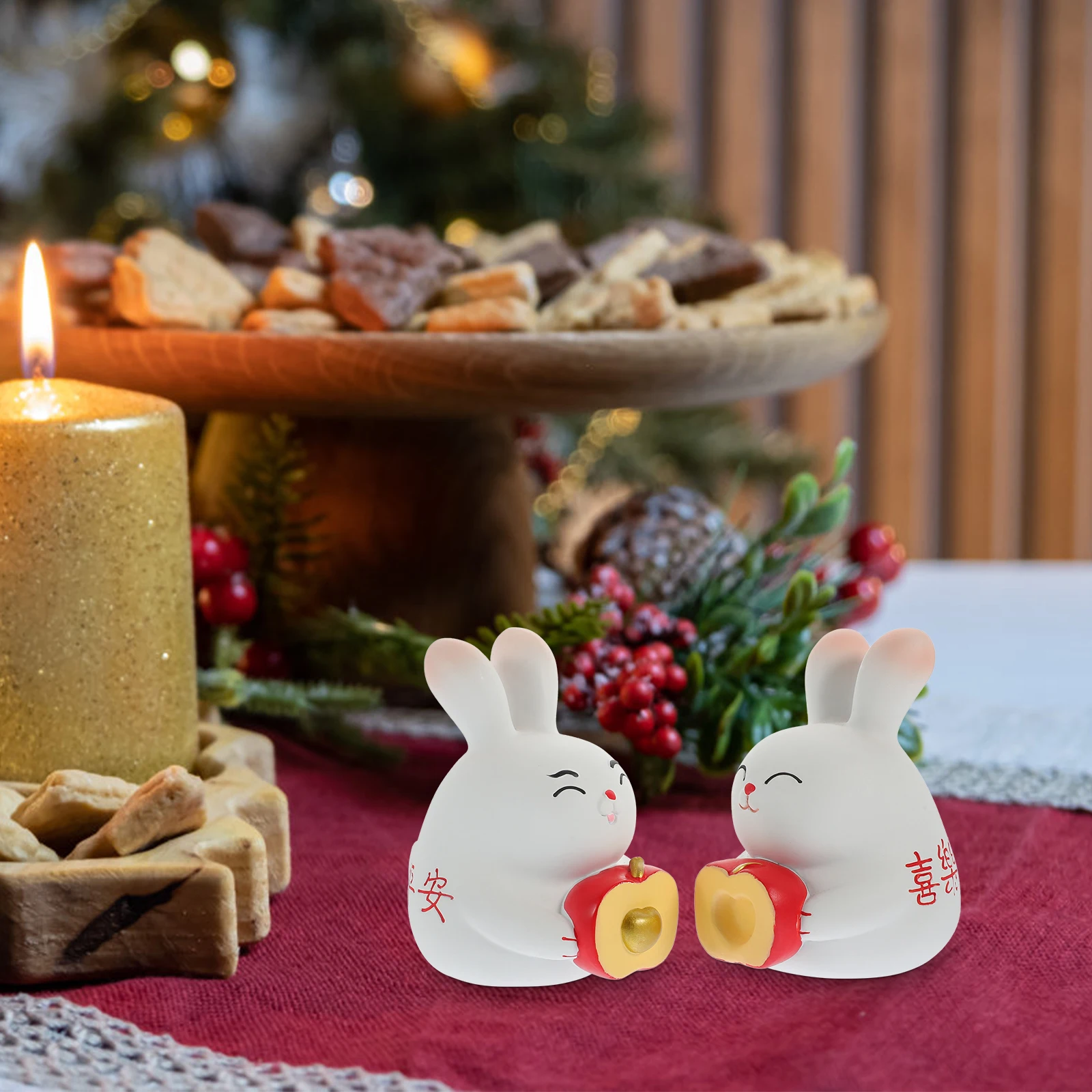 

Rabbit Statue Resin Material Unique Shape Wedding Decoration Bridal Shower Home Decor Bedroom Office Study Rabbit