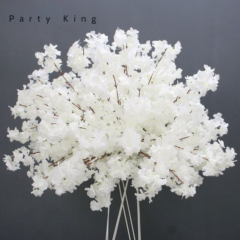 Cherry Blossom Artificial Flowers Table Centerpiece Road Lead Flowers Ball Wedding Stage Silk Hydrangea Flower Bunch Home Decor