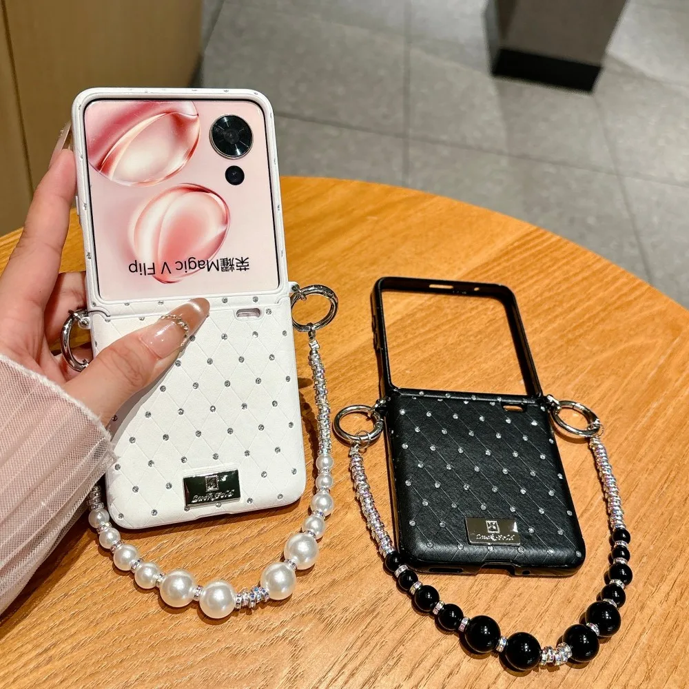 

Phone Case For Honor Magic V Flip 2 Fashion Bracelet Hard Shell Axis Protection Solid Color Shockproof Back Cover