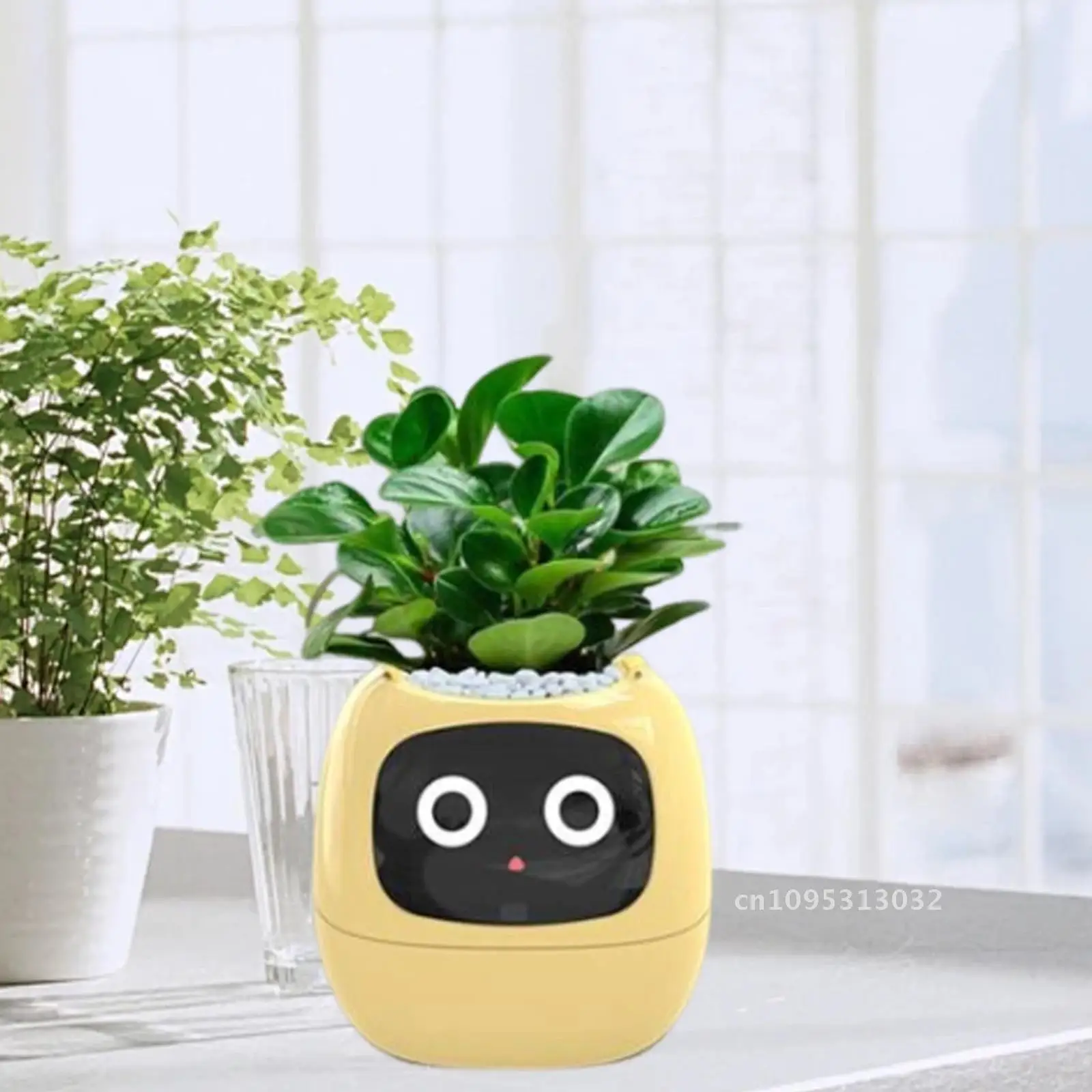 Smart Flowerpot Adorable Rich Gesture Interaction Smart Plant Pot for Desk Indoor Neat Room Living Plants Indoor Gift Setup for