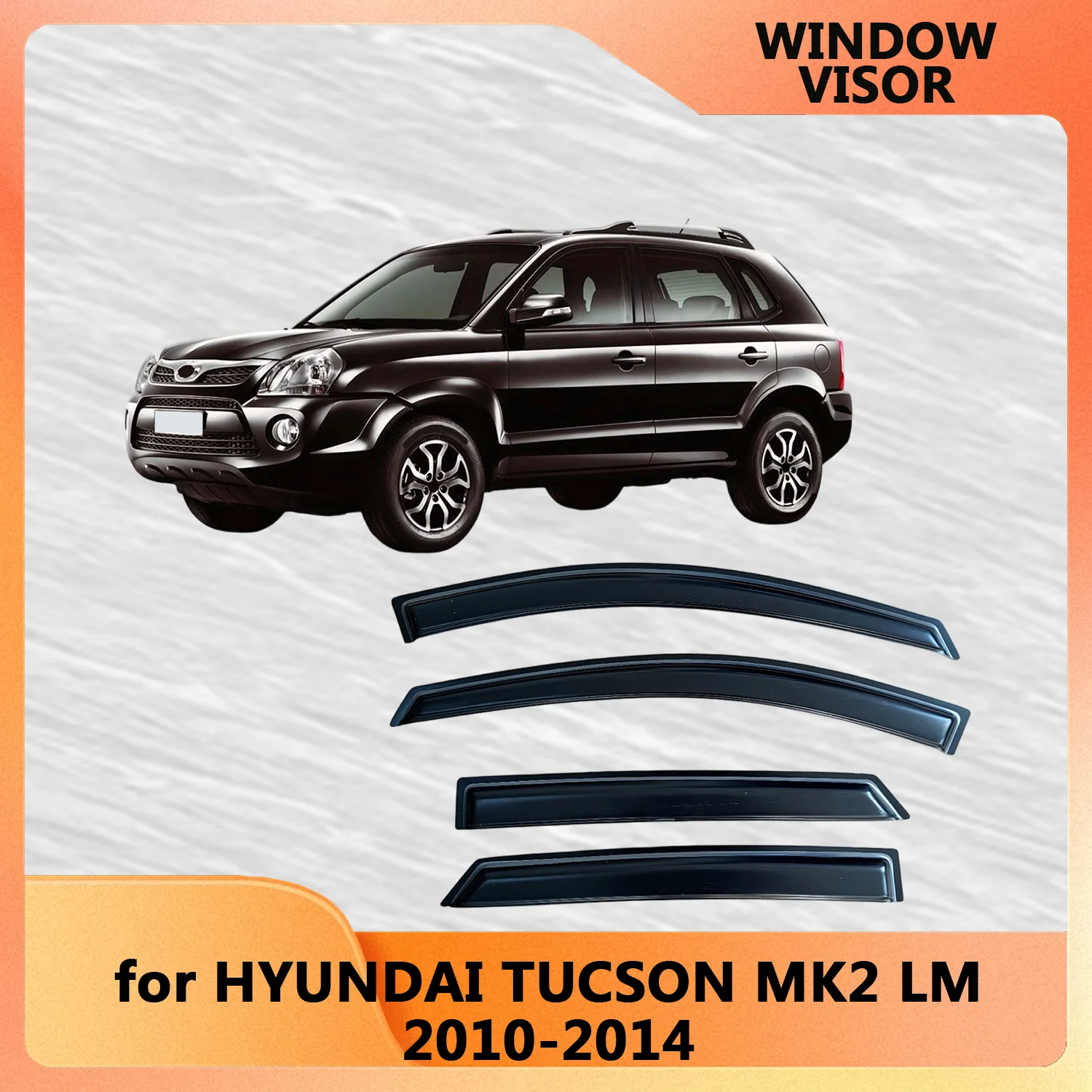 

Window Visor for HYUNDAI TUCSON MK2 LM 2010 2011 2012 2013 2014 Weathershied Door Visor Wind Sun Rain Guards Side Outside-Mount