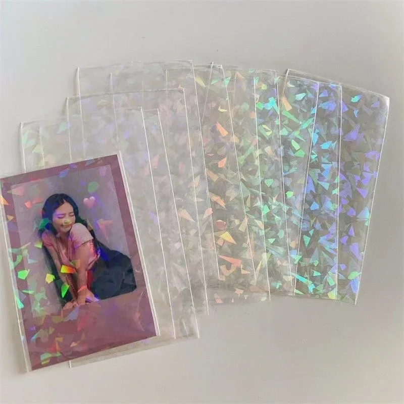 

50Pcs/pack 66*91mm Holographic Soft Trading Laser Card Film Sleeve For Game Protector Folder Baseball Case Holder