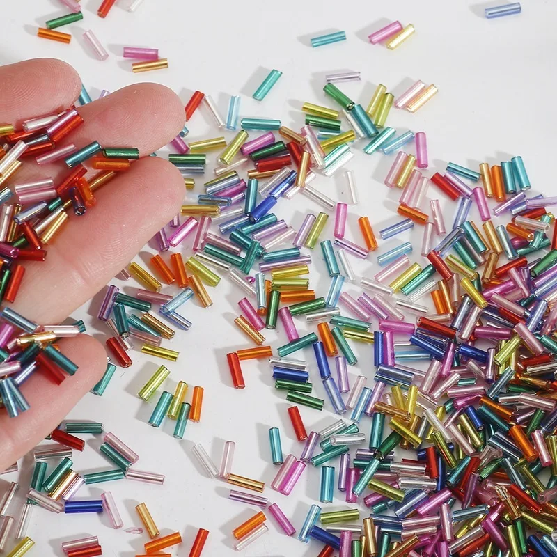 300pcs/lot Colorful Glass Seed Beads Loose Spaced Tube Shape Bead For DIY Handmade Earring Bracelet Jewelry Supplies Accessories