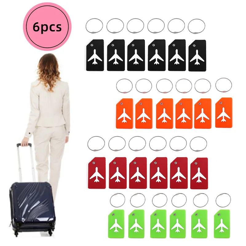 

6Pcs Women Men Travel Accessories Silicon Luggage Tags Suitcase ID Name Address Holder Baggage Tag Unisex Label High Quality
