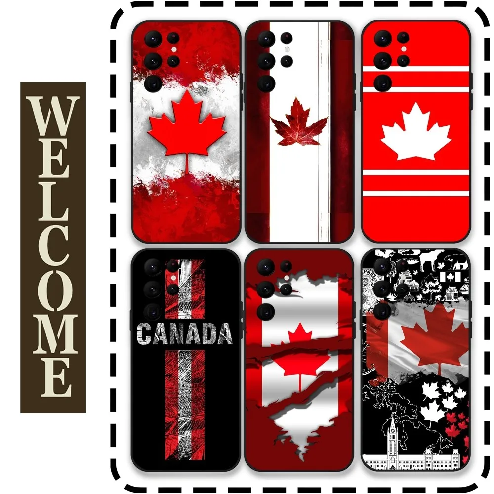 

Canada Canadian Flag CA Leaf Phone Case for Samsung Galaxy S24 Ultra S22 S23 Ultra S21 S20 5G Protective Silicone TPU Funda