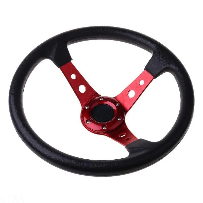 G7NA Auto Zubehör Sport Lenkrad Universal 14 zoll PVC Leder Lenkrad Auto Racing Lenkräder – Detail 1