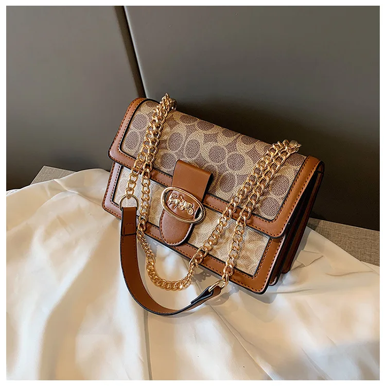 

Роскошная винтажная сумка через плечо с цепочкой 2026, модная мини-квадратная сумка для женщин — бестселлер, кошелек на плечо, элегантный и повседневный