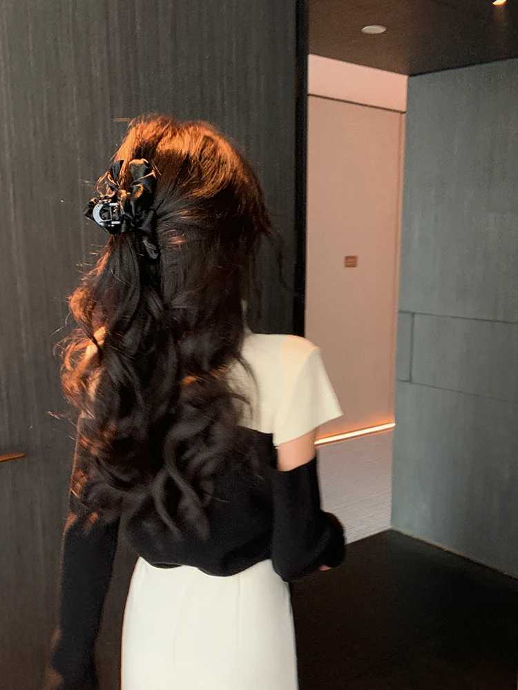 

Вязаный топ Bigyu Design Sensation Color Blo с длинными рукавами, облегающий, с открытыми рукавами, для женщин, весна-осень, новинка, повседневная одежда