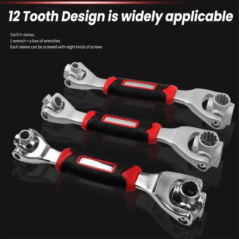 48 In 1 Multitool To Dog Bone Wrench 360 Rotation Double Head Wrench Set Rotary Anti-skid Spanner Auto Outdoor Home Tool