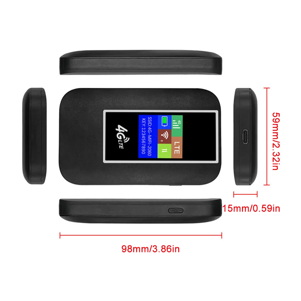 4G LTE Portable WiFi Hotspot 150Mbps Wireless Internet Router with SIM Card Slot Mini Outdoor Hotspot for Home Office Car Travel