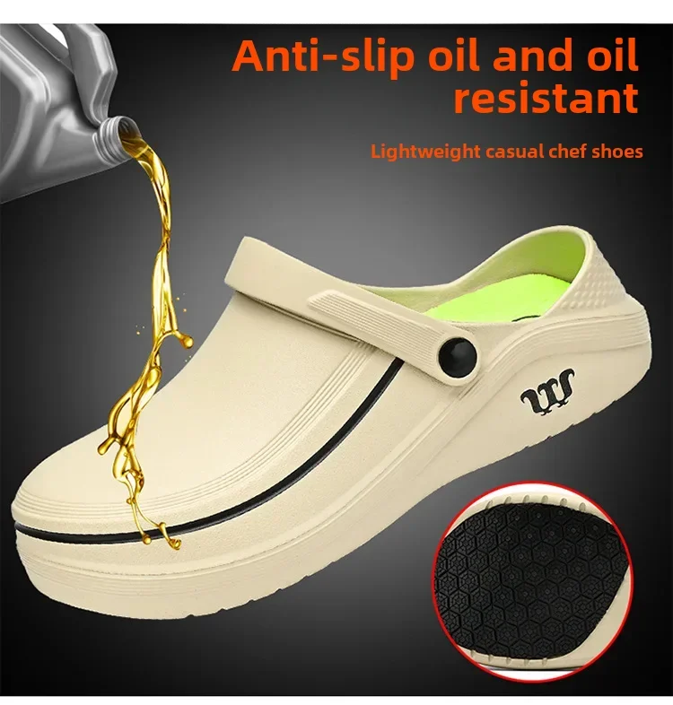 Herenklompen Antislipsandalen Chef-schoenen Heren Werkschoenen waterdichte mode Tuinschoenen Klompen voor strandslippers