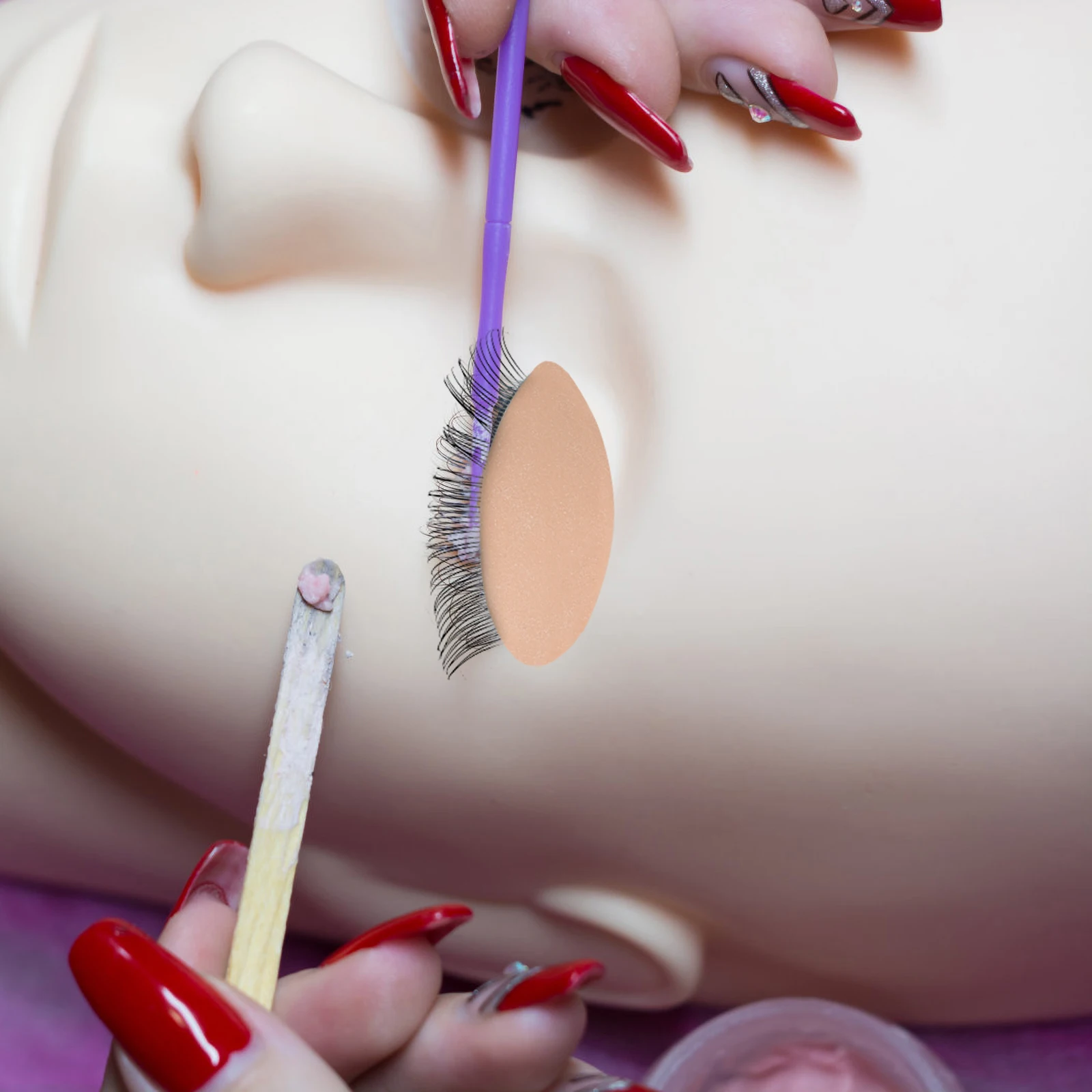 

3 Pairs Lash Practice Module Eyelash Extension Training Kit Removable Eyelids for Lash Mannequin Head Durable Safe Premium