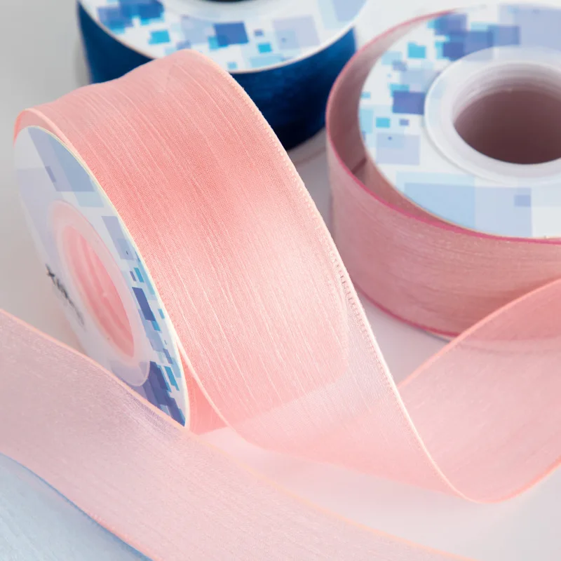 Gold Embossed Silk Snow Yarn Ribbon Bouquet Packaging Accessories Diy Bow Practical New Decorative Ribbon