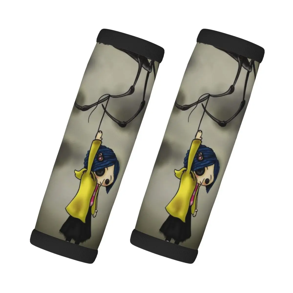 

Custom Halloween Horror Movie Grip Handle Cover For Door Handle Coraline Suitcases Travel Accessories