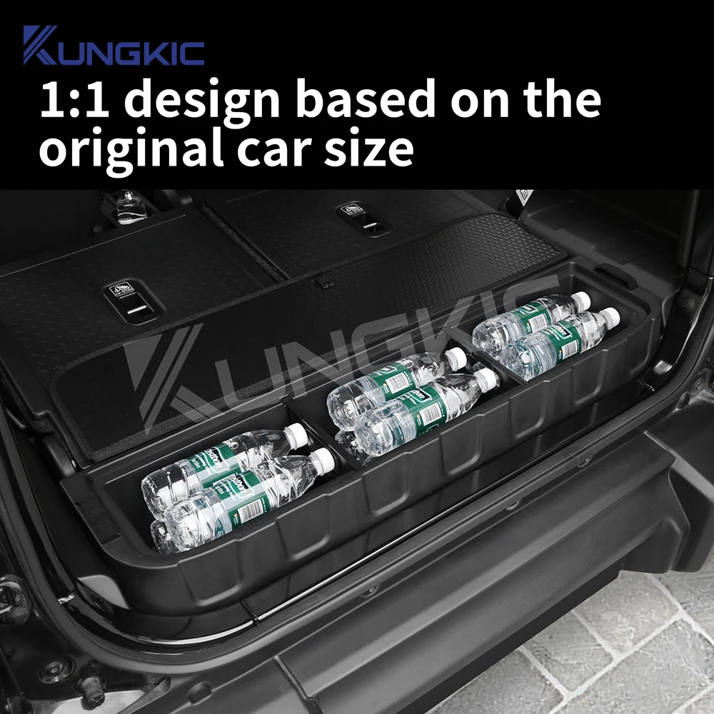 For Suzuki Jimny JB74 JB64 2019 2020 2021 2022 2023 2024 2025 3-Door Trunk Storage Box with Lid Storing Channel Auto Modified view 4