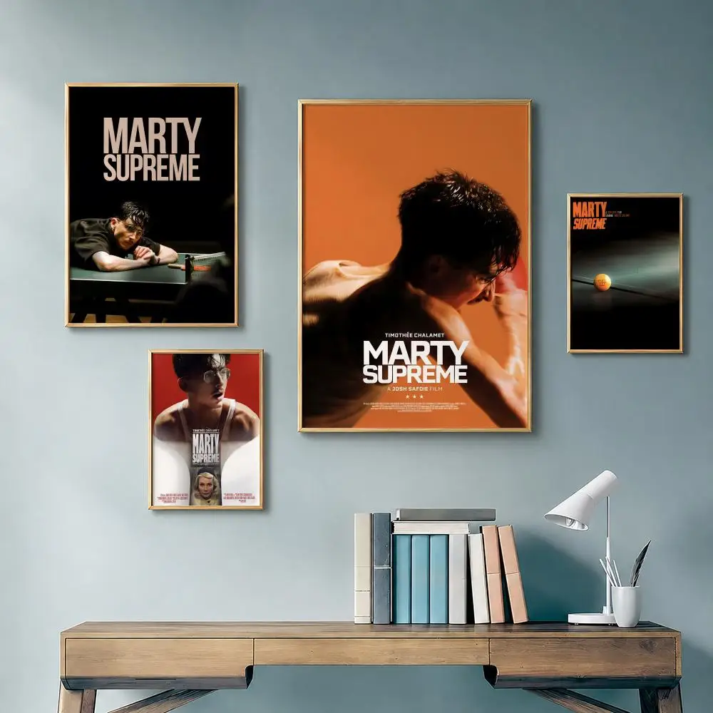 Sports Drama M-Marty SupremeS Poster Vintage Retro Anime Poster Stickers Peel and Stick Wall Art Home Decor