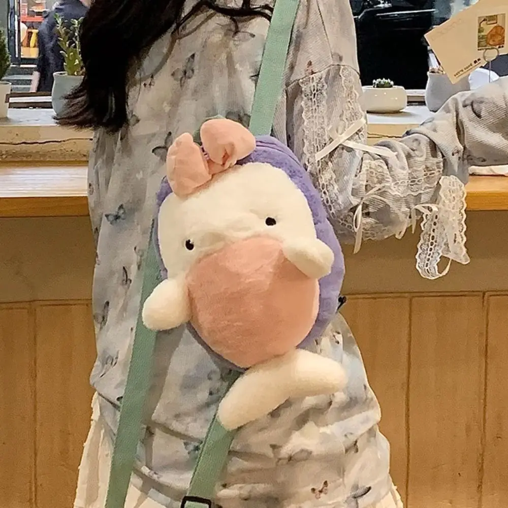 Shoulder Bags Little Dolphin Plush Bag Fluffy Backpack Tote Bag Cartoon Doll Backpack Lovely Cute Kawaii Coin Purses Girls