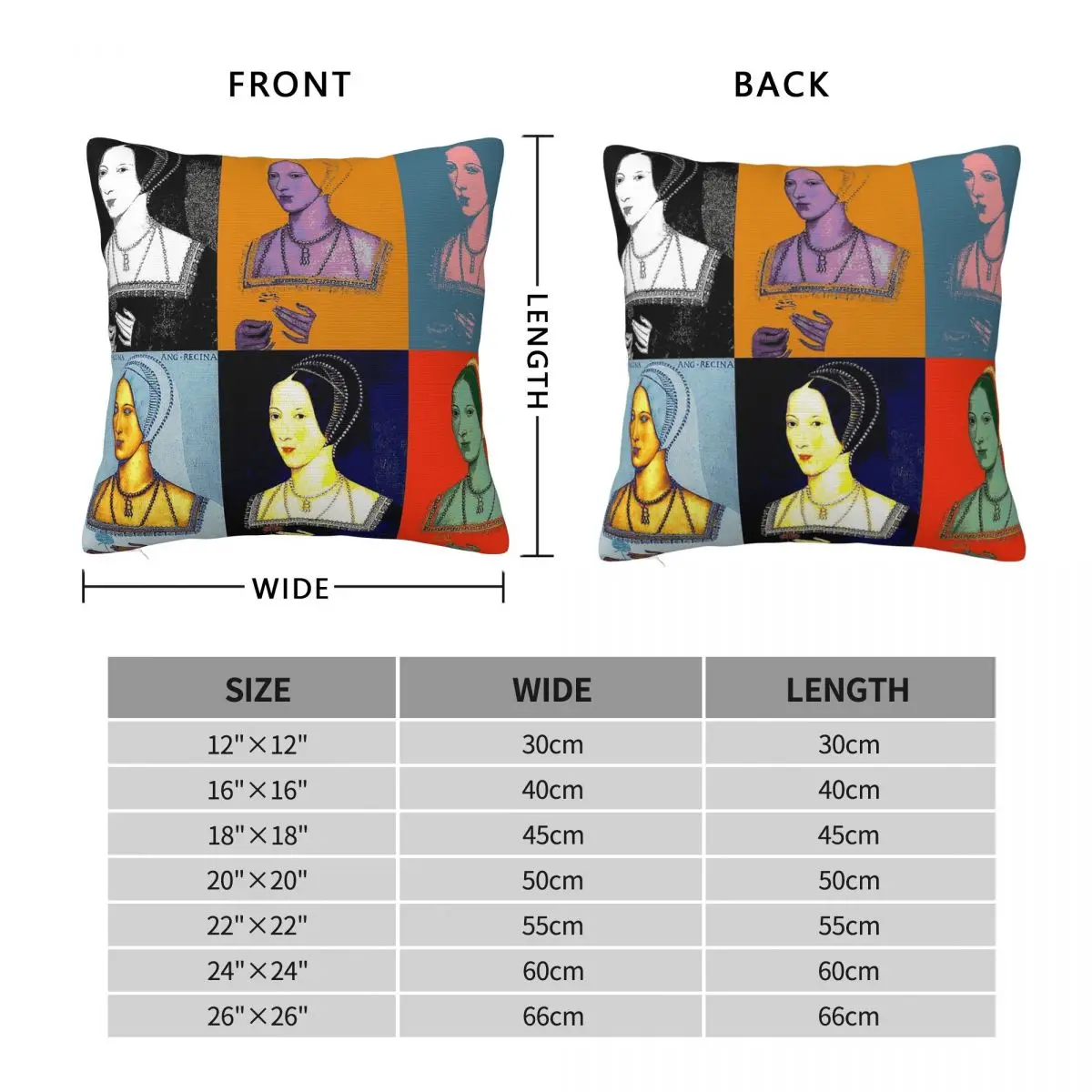 Anne Boleyn Pop Collection Square Pillowcase Polyester Linen Velvet Creative Zip Decor Bed Cushion Cover