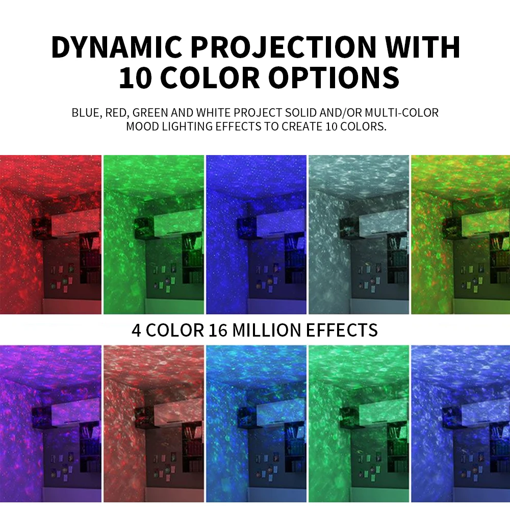 Starry Sky Projector Light LED Night Light Bluetooth USB Music Player Remote Romantic Ocean Projector Night Lamp Kids Room Decor