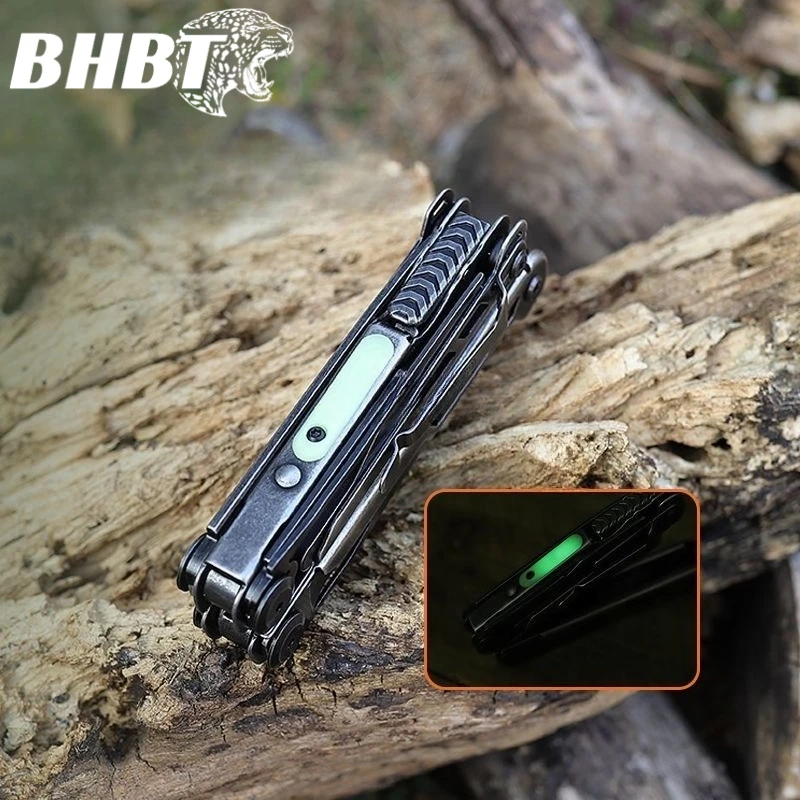 

Многофункциональные плоскогубцы BHBT 15 в 1 с дамасским ножом, многофункциональный гаечный ключ, складной инструмент EDC для выживания на природе, домашнего ремонта