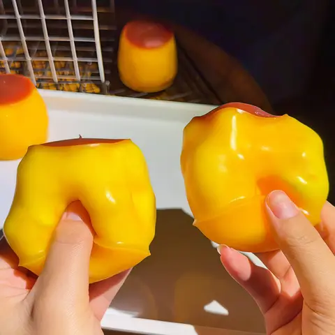 Caramel Pudding Block Squeezing Ball, Squeezing Toy, Stress Relief Toy, Round Block Filled Asmr Adult Stress Relief Toy