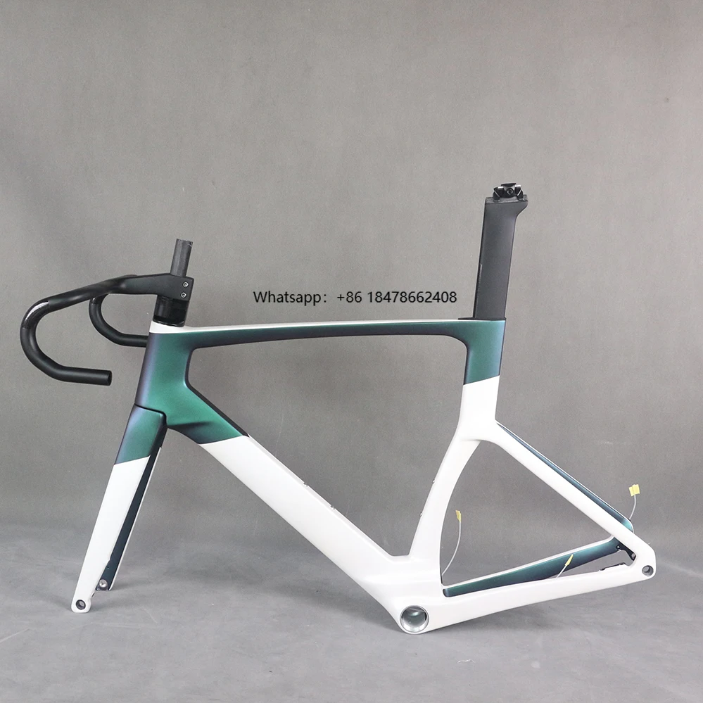 

Bicycle Aero Road Bike Carbon Frame Racing Flat Mount Disc Bicycle Part All Inner Cable T1000 Frameset 0218chameleon TT-X38