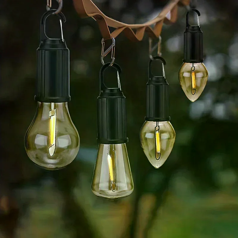 Outdoor USB Rechargeable LED Lamp Bulbs High Brightness Emergency Light Hook Up Camping Fishing Portable Lantern Night Lights