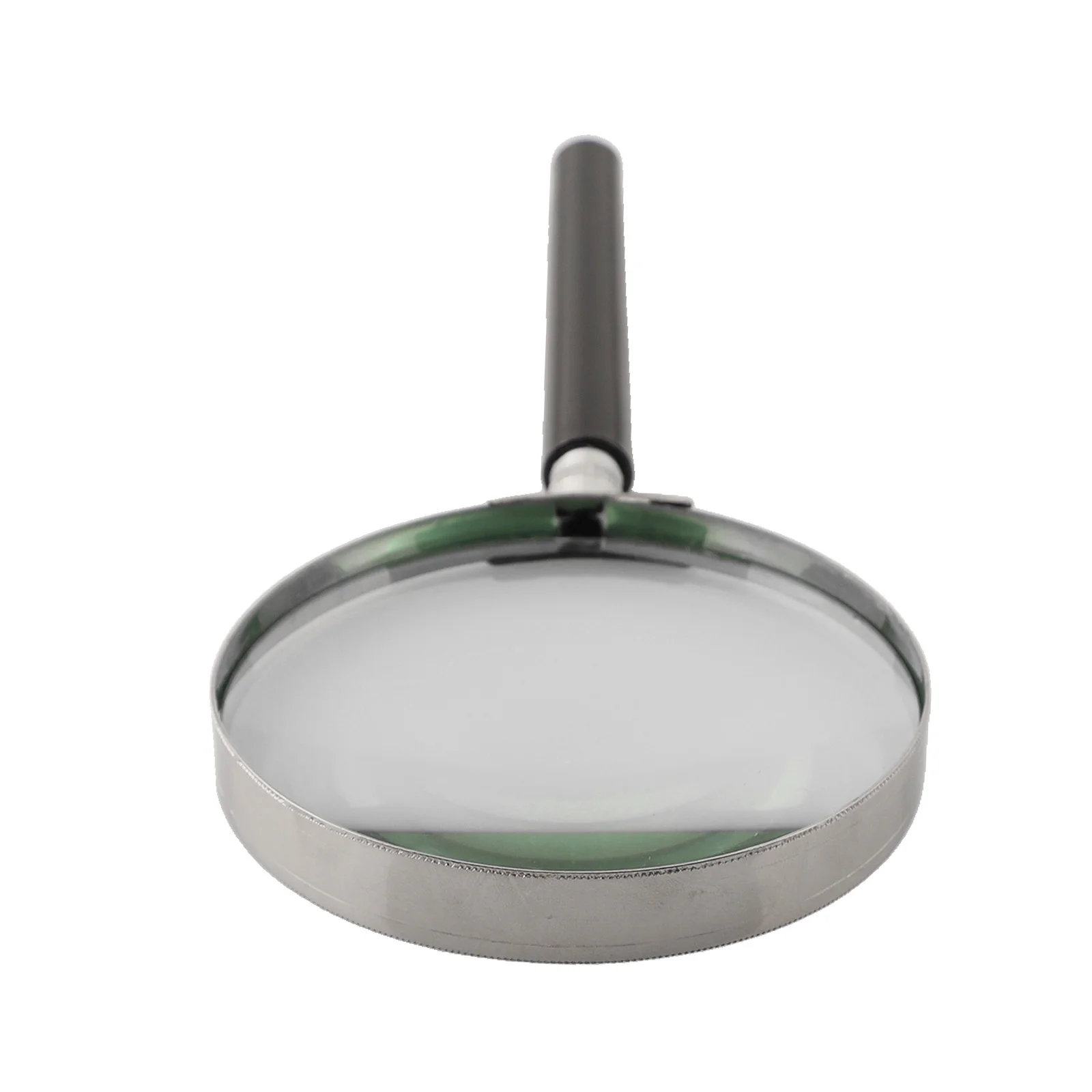 5X Magnification Handheld Magnifier Featuring Optical Glass Lens and Metal Handle for Clear Viewing of Small Text and Items