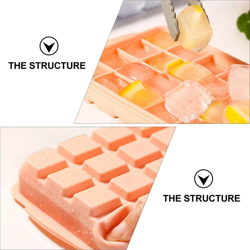 

3pcs Silicone Cube Molds 24 Grids Easy Demould Odor Free Tray Refrigerator Box Ice Mold Ice Making Tray