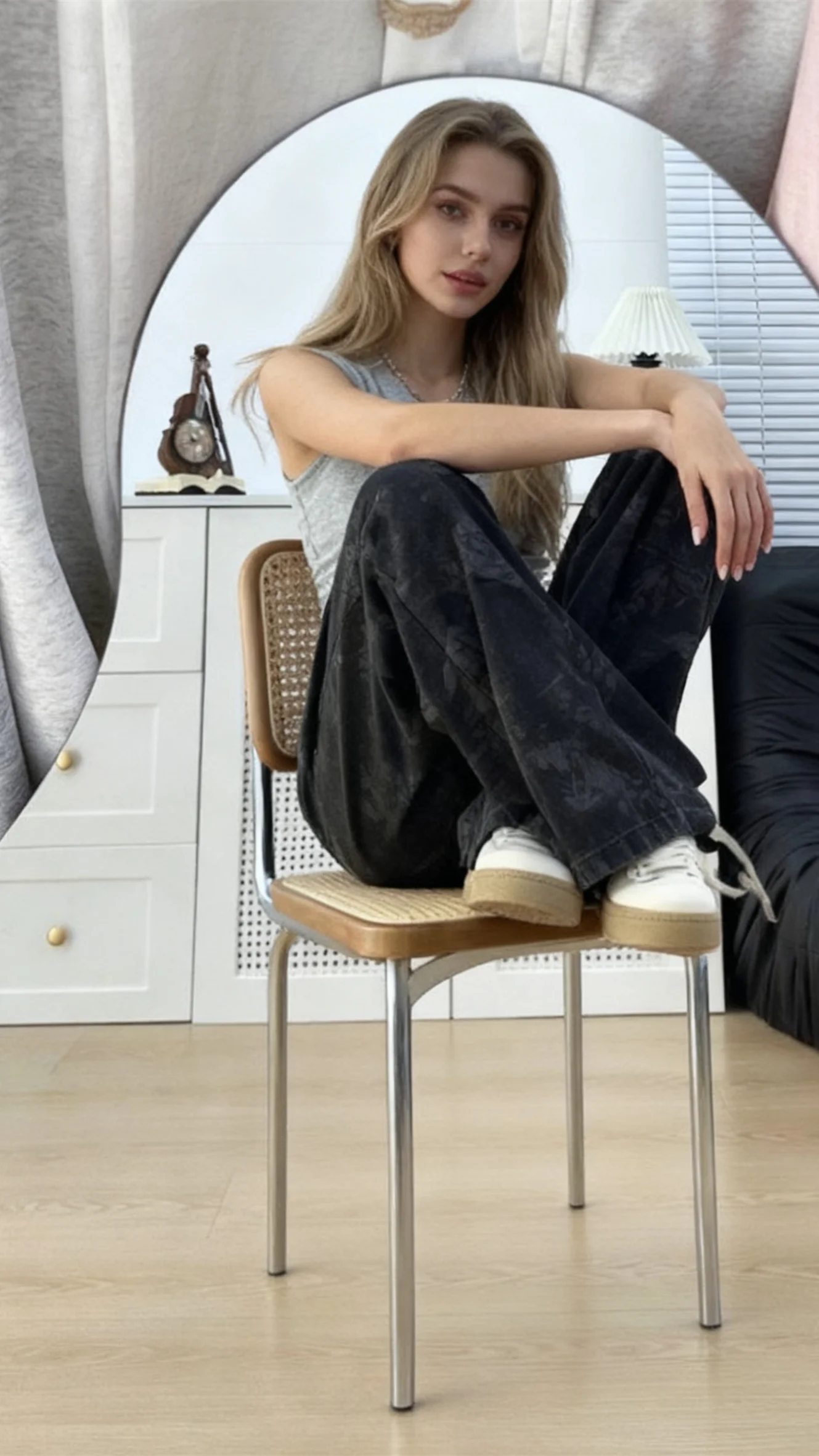 

Широкие брюки в рубчик, женские зимние шерстяные флокированные эластичные уютные функциональные подкладки, домашняя одежда, нежные брюки с мягкой подкладкой с тиснением