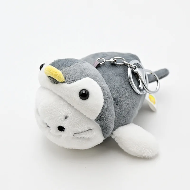 creative cartoon new seal  cross-dressing penguin tiger plush doll fashione pendant cute decoration soft keychain birthday gift