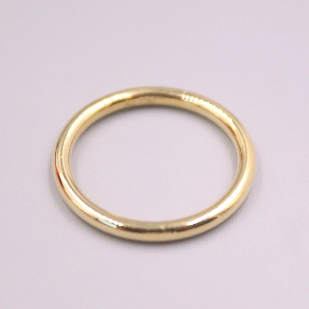 

Real Pure 18K Yellow Gold Band Men Women Lucky Smooth Glossy Round Circle Ring 0.9g