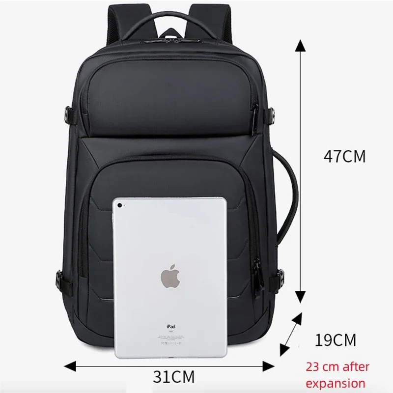 Expandable Men‘s 17 Inch Laptop Backpacks Waterproof Notebook Bag USB Schoolbag Sports Travel School Bag Pack Backpack For Mal