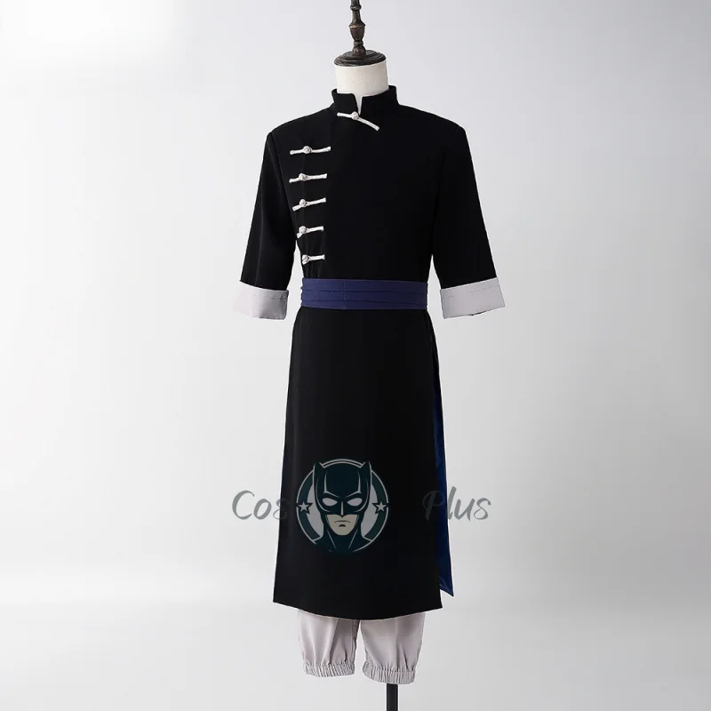 Disfraz de Anime Gintama Kamui, disfraz de Cosplay, bata larga negra, capa, ropa de fiesta de Halloween, traje de Carnaval para mujeres y hombres