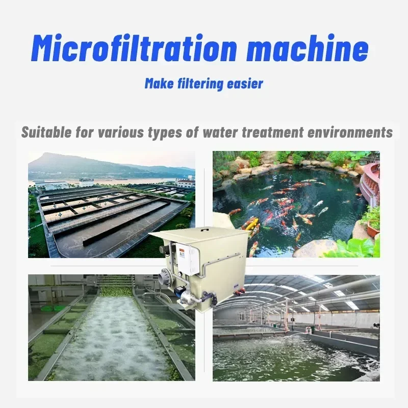 Gold Seller Fish Pond Water Treatment Machinery Micro Drum Filter Koi Pond Biological Filtration System Microfiltration Machine
