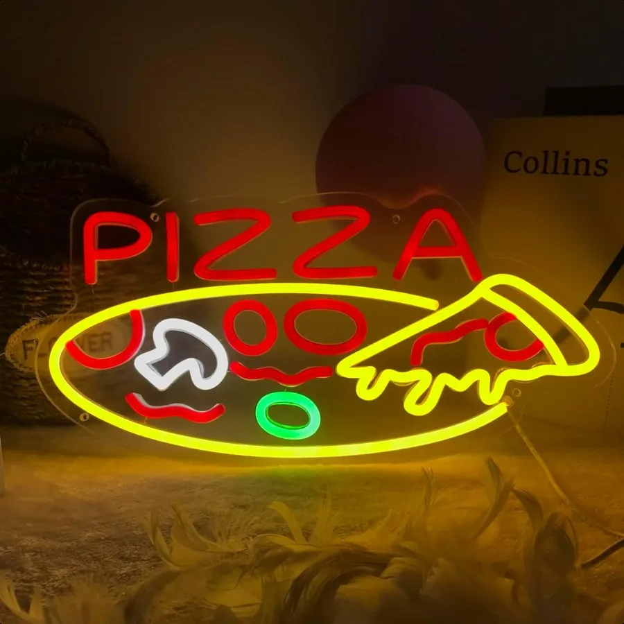 Planzo PIZZA Insegna al neon per ristorante Caffetteria Bar Pub Busin Store Pubblicità Vetrina LED Pizza Sign Cucina B