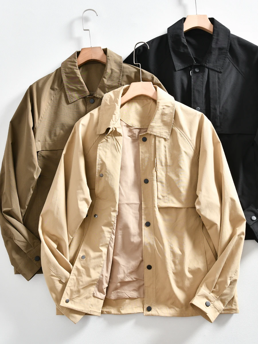 

Fashionable Urban Men's Casual Shirt Collar Workwear Jacket Pure Color Versatile Autumn New Arrival Crisp Stylish Fit