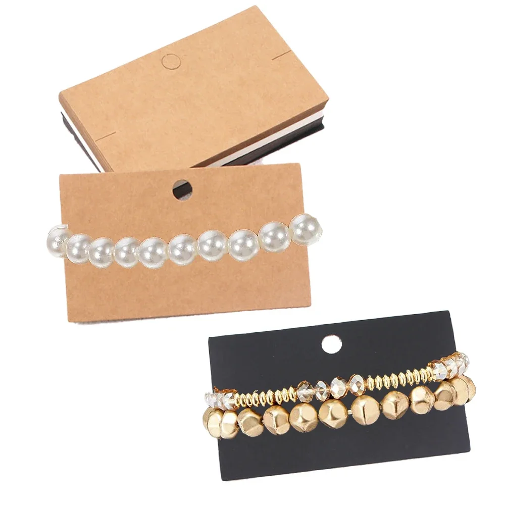 

50pcs 6x10cm Bracelet Display Cards Blank Jewelry Display Card Kraft Paper Card Packaging Necklace Holder Businesses Packaging